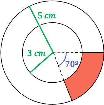 ejercicio resuelto area de un trapecio circular