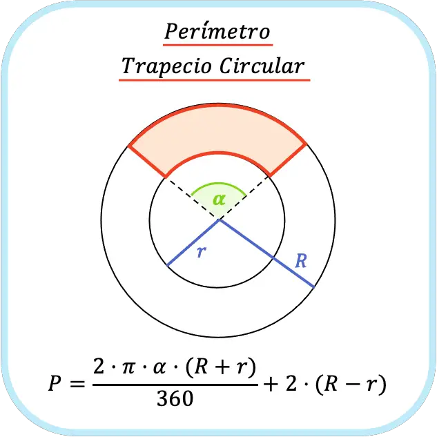 perimetro del trapecio circular