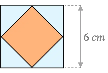 area de un rombo inscrito en un cuadrado