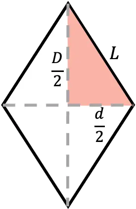 como calcular la diagonal de un rombo