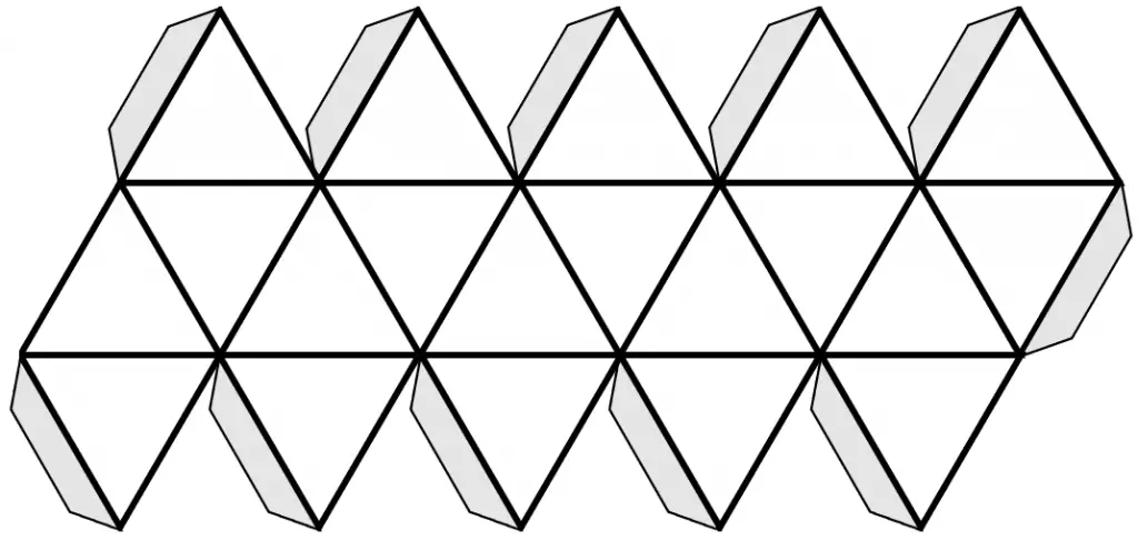 desarrollo de un icosaedro