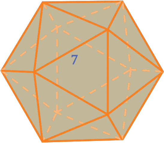 ejemplo del cálculo del área de un icosaedro