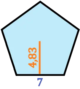 ejemplo del cálculo del área de un polígono regular