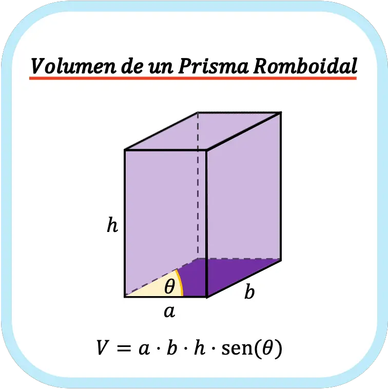 volumen de un prisma romboidal