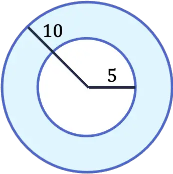 ejemplo del area de una corona circular