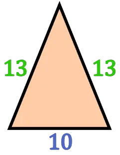 ejemplo del perimetro de un triangulo isosceles
