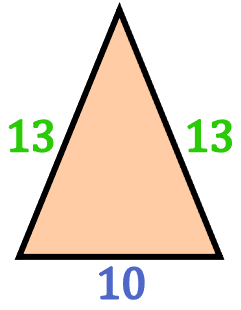 ejemplo del perimetro de un triangulo isosceles