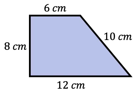 ejemplo del perimetro de un trapecio rectangulo