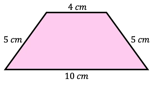 ejemplo del perimetro de un trapecio isosceles