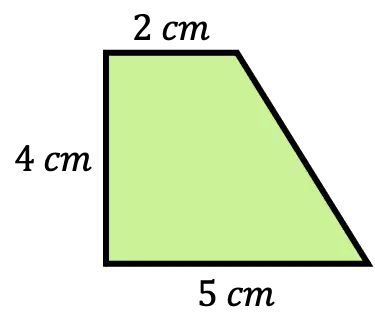 ejemplo del area de un trapecio rectangulo