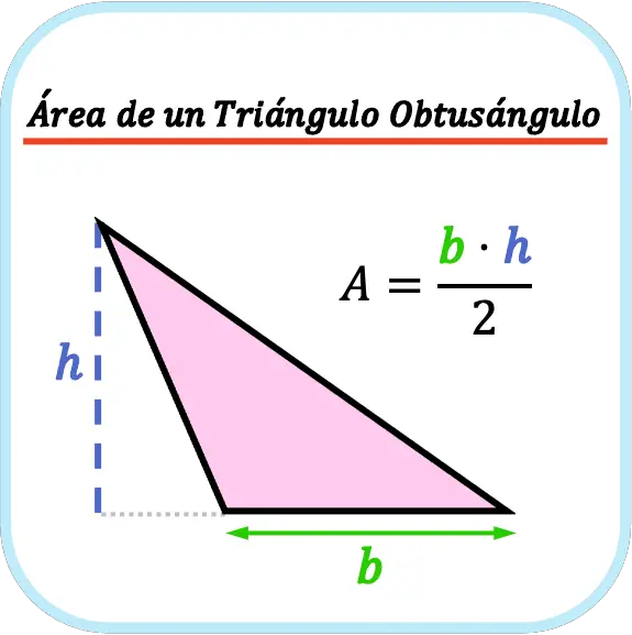 formula del area de un triangulo obtusangulo