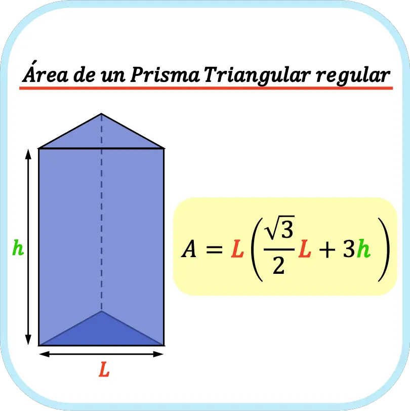 formula del area de un prisma triangular regular