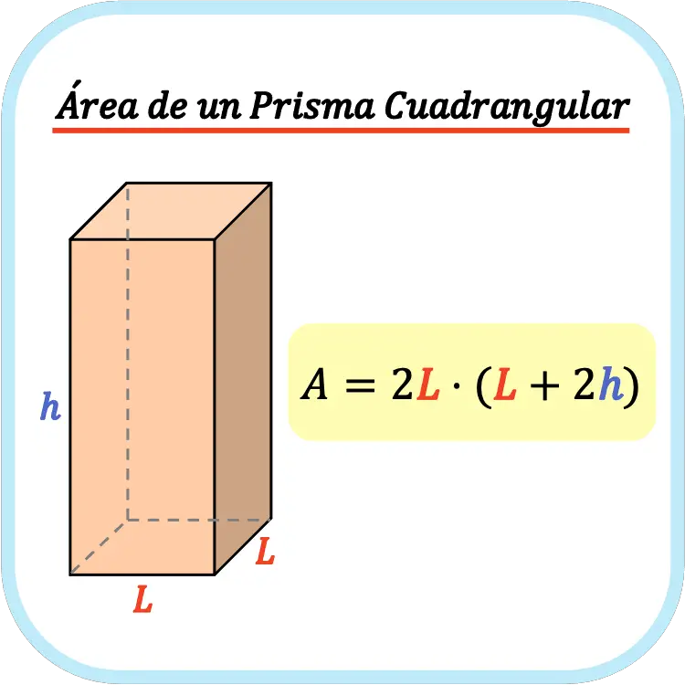 area de un prisma cuadrangular