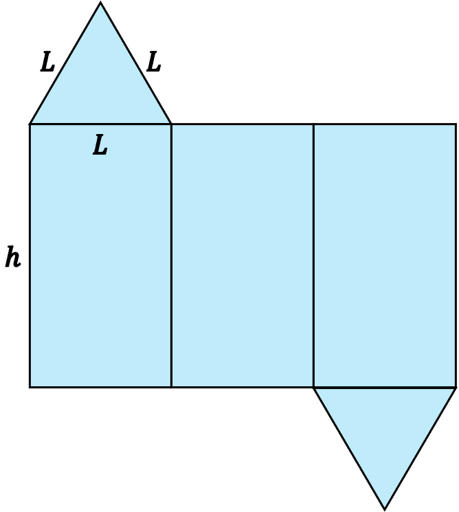 despliegue de un prisma triangular regular