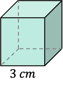 ejemplo del cálculo del área de un cubo