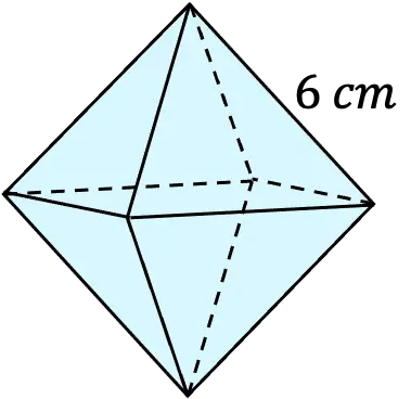 ejemplo del cálculo del área de un octaedro