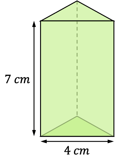 ejemplo del volumen de un prisma triangular