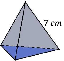 ejemplo del cálculo del área de un tetraedro
