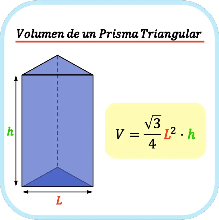 formula del volumen de un prisma triangular regular