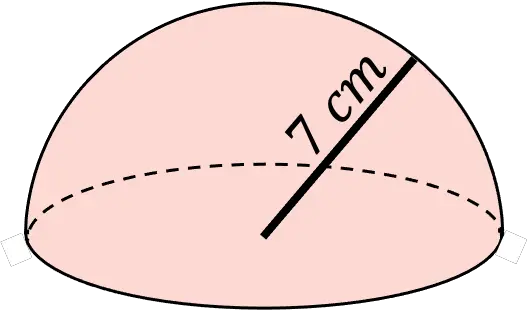 ejemplo resuelto del cálculo del área de una semiesfera