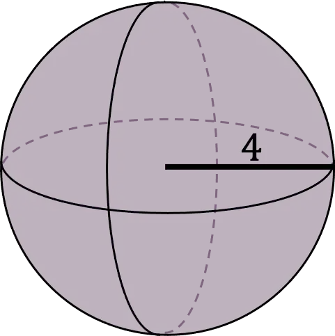 ejemplo resuelto del cálculo del volumen de una esfera