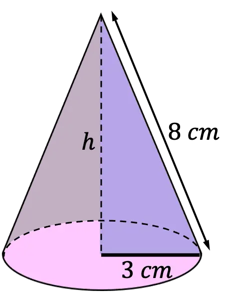 ejercicio resuelto del volumen de un cono