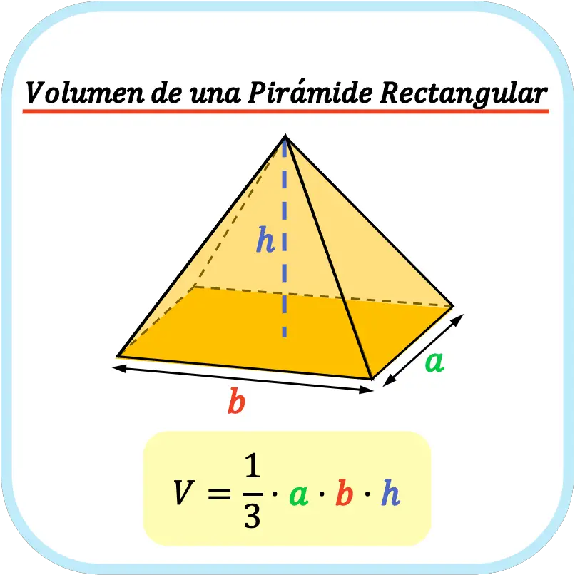 volumen de una pirámide rectangular