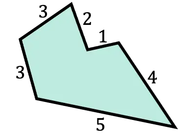 ejemplo del cálculo del perímetro de un polígono irregular